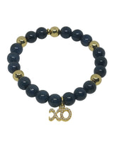 Blue Sapphire With Diamonds and 14k Gold Balls